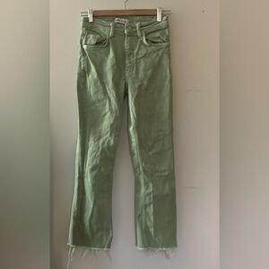 Zara Z1975 Denim Raw Hem Cropped Pant